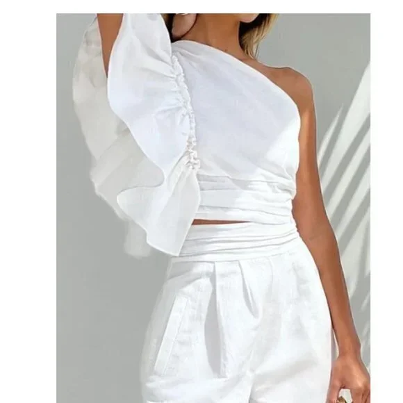 Vita Grace Resort One Shoulder Frill Top White NEW SOLD OUT ONLINE - Picture 1 of 8